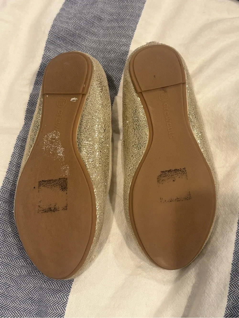 Crewcuts Girls' Gold Glitter Ballet Flats